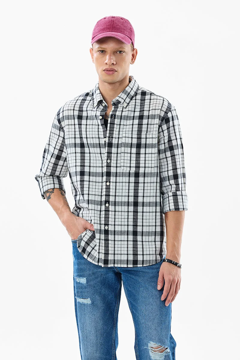 SNITCH Linen Blend Plaid Regular Fit Shirt